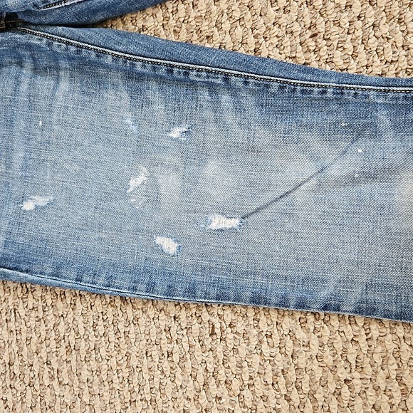 Gap real straight jeans with stitching embellishments, floral, rips holes 26 2 - Picture 6 of 7